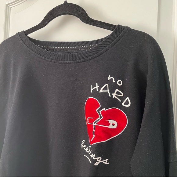 ONLY Red Velvet Heart Detail Black Sweatshirt - Picture 3 of 7
